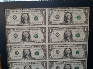 1981 York $1 Uncut Sheet of 16 FRN Notes 13 2