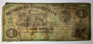 $1 Obsolete Bank Note Mechanics & Traders Bank Orleans