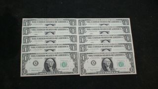 Ten 1963 One Dollar Federal Reserve Notes Ist Year Issue Fr 1900 A Buy It Now