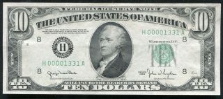 Fr.  2010 - H 1950 $10 Ten Dollars Frn St.  Louis,  Mo Gem Uncirculated