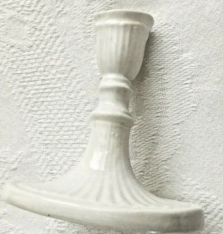 White Candlestick Italy Oval Base (5 " X 4 ") Stands 5.  5 " Decorative Collectible