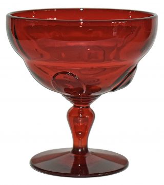 Martinsville Ruby Moondrops Hard To Find Grapefruit Goblet / Jelly