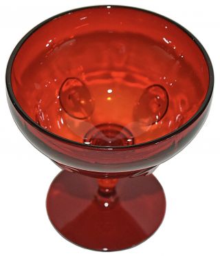 Martinsville Ruby Moondrops Hard to Find Grapefruit Goblet / Jelly 2