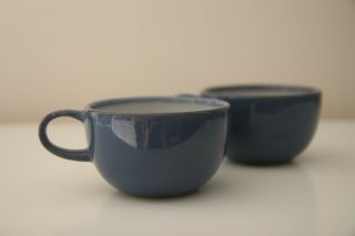 Edith Heath Ceramics French Blue Coupe Line Tea Coffee Cup Vintage Read