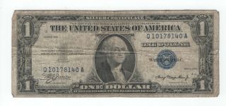 $1 1935 Plain Silver Certificate - Fr.  1607 - Qa Block - Double Date