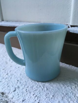 Vintage Azurite Blue Fire King Glass Coffee Mug Cup D Handle 2