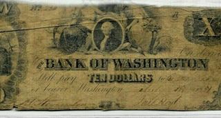 $10 " Bank Of Washington " (north Carolina) 1800 