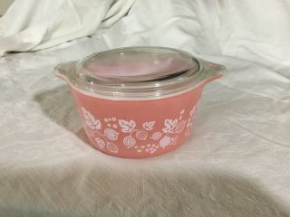 Vintage Pink Pyrex Gooseberry Casserole Dish Bowl With Lid 1 Quart 473 Retro Wow