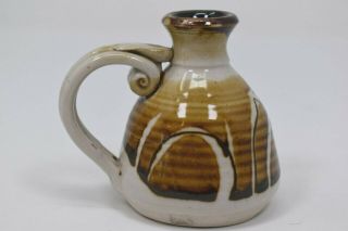 Volcano CA Small Art Pottery Vase Hand Crafted Handmade Marked Handled 3.  25 