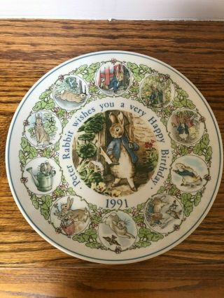 Peter Rabbit Wedgwood Of Etruria & Barlaston Made In England Plate 1991