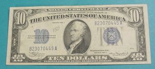 Series 1934 A $10 Ten Dollar Silver Certificate Blue Seal Circulated B23070445a