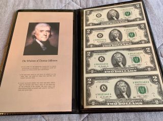 2003 - A $2 Two Dollar Federal Reserve Note San Francisco Uncut Sheet Of 4 Crisp