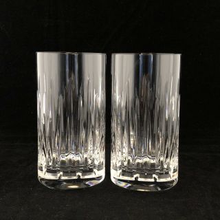 2 Rogaska Soho Crystal Highball Glasses Tumblers