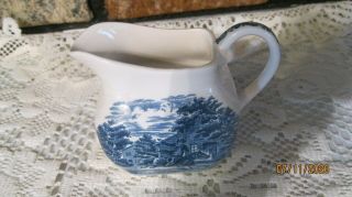 Liberty Blue China Tea Coffee Creamer Paul Revere (horseman) Made In England
