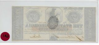 1862 $5 FIVE DOLLARS THE STATE OF GEORGIA MILLEDGEVILLE,  GA OBSOLETE AU GA - 1 2
