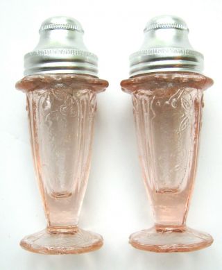 Pink Depression Glass Cherry Blossom Salt And Pepper Shakers