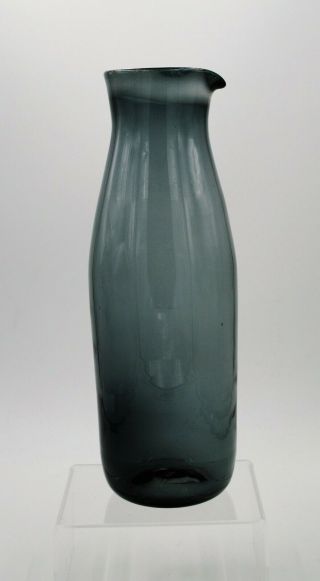 Vintage Blenko Hand Blown Glass Pitcher / Carafe - 547 - Charcoal