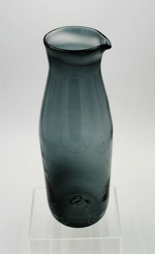 Vintage Blenko Hand Blown Glass Pitcher / Carafe - 547 - Charcoal 2