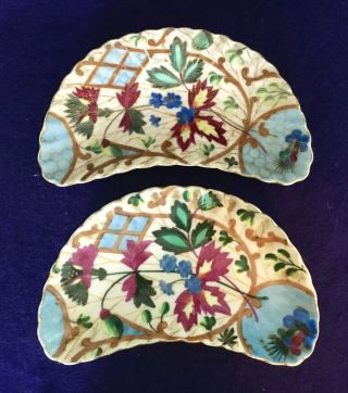 2 Antique Porcelain Jugendstil Bone Dishes Mark & Gutherz Carlsbad Art Nouveau