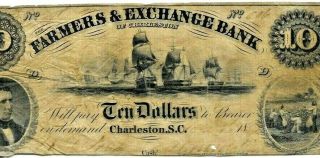 $10 " Farmers & Exchange Bank  Rare " $10 1800 