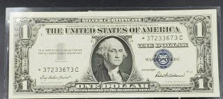 1957 $1 Silver Certificate Blue Seal Us Currency Note Bill Ch Unc ✯ Star C Blk