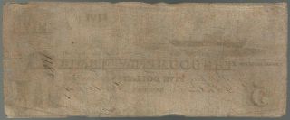 U.  S.  A.  Massachusetts,  Cochituate Bank,  Boston $5 A,  Dec 15,  1849 VG, 2