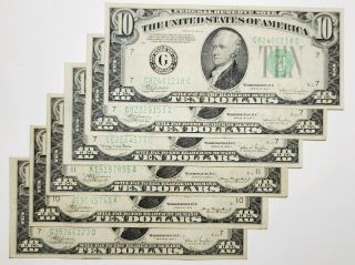 1934 - 1934 D $10 Federal Reserve Note.  Each In A Mylar Archival Holder
