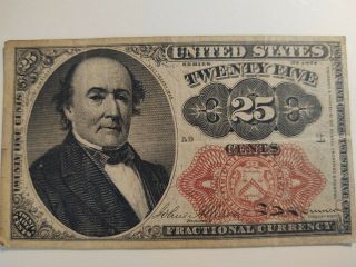 1874 Us 25 Cent Fractional Currency Note