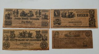 Antique Confederate Dollars Advertisement Money Illinois South Carolina