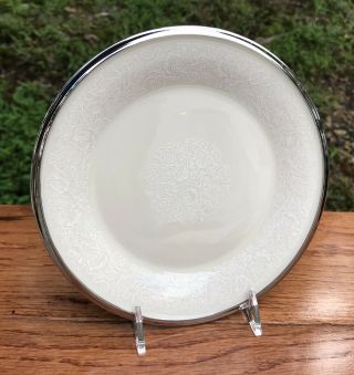 Lenox Moonspun China Bread Plate,  6 3/8” Diameter,  White Floral On Ivory