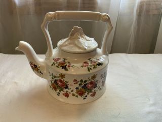 Arthur Wood Pink Rose Vintage Tea Pot With Handle - England