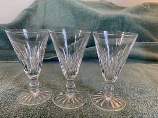 Three Vintage Signed Waterford Crystal Short Stem Sherry Glasses 4.  5” No Box 2