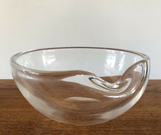Vintage Elsa Peretti Tiffany & Co.  Thumbprint Clear Crystal Glass Dish Bowl