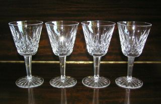 Set Of 4 Waterford Lismore Claret Wine Glasses Stems 5 7/8 " Old Mark 2