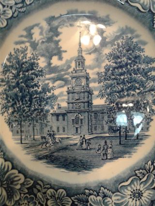 STAFFORDSHIRE LIBERTY BLUE INDEPENDENCE HALL 9 3/4 