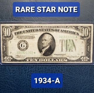 Star ($10) 1934a Ten Dollars $$ Rare Chicago Star Note - Corners