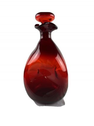 Blenko 49 Pinched Ruby Decanter