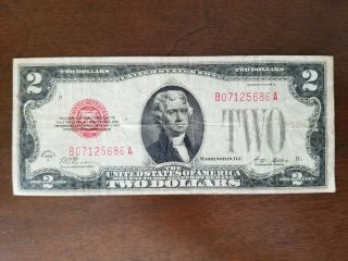 Series Of 1928 A Jefferson Two Dollar Bill – Red Seal