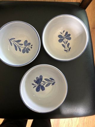 Blue Flowers Pfaltzgraff Yorktowne Set Of 3 Soup Cereal Bowls 600