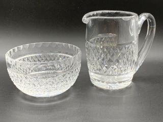 Waterford Crystal Creamer And Open Sugar Bowl.
