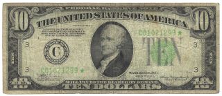 $10 1934 - A Federal Reserve Note York Fr 2006 - C Star Note
