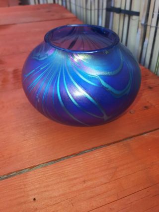 Stunnning Okra Art Glass Vase / Bowl