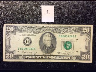 1974 $20 Twenty Dollar Bill Currency Federal Reserve Note Qty (1) Fancy Banknote
