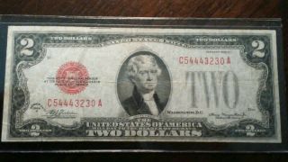 1928 D $2 Dollar Bill United States Legal Tender Red Seal Note Old Paper Money