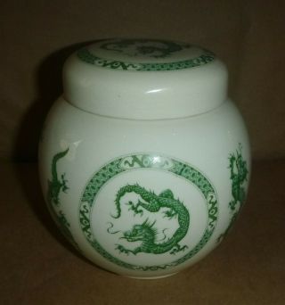 Vintage Sadler England Ceramic Jar / Pot With Lid Dragon Designs Vgc
