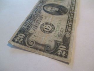 US $20 Banknote Twenty Dollar Bill Series 1934 A Lime Green Seal 3