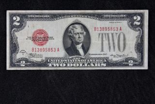 $2 1928c Red Seal Legal Tender Us Note B13895853a Two Dollar Series C