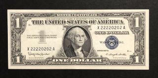 1957 - B Silver Certificate 1$ Dollar - Fancy Serial Number 2 Of A Kind (p466)