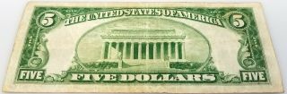 Series of 1934 $5 Federal Reserve Note,  St.  Louis,  Light Green Seal 3