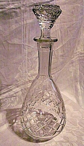Rogaska Gallia Lead Crystal Tall Decanter Stopper Etched Yugoslavia